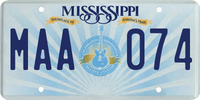 MS license plate MAA074