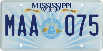 MS license plate MAA075