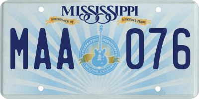 MS license plate MAA076