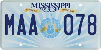 MS license plate MAA078