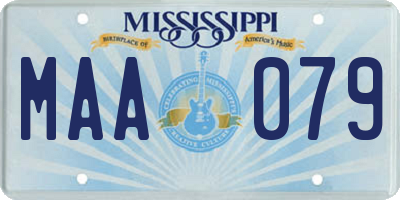 MS license plate MAA079