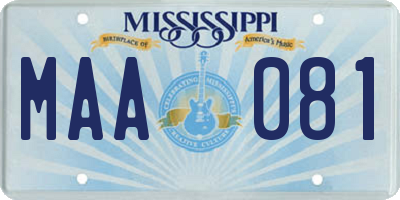 MS license plate MAA081