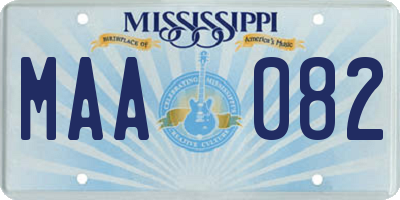 MS license plate MAA082