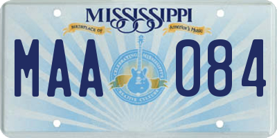 MS license plate MAA084