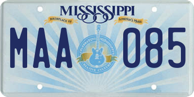 MS license plate MAA085