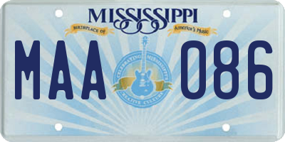 MS license plate MAA086