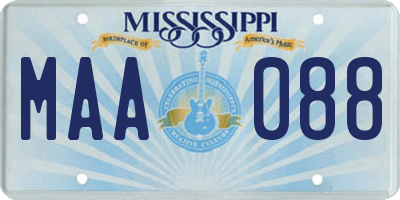 MS license plate MAA088
