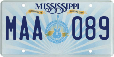 MS license plate MAA089