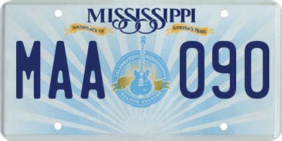 MS license plate MAA090