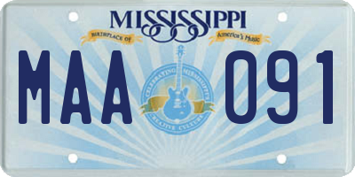 MS license plate MAA091
