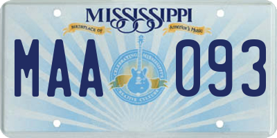 MS license plate MAA093