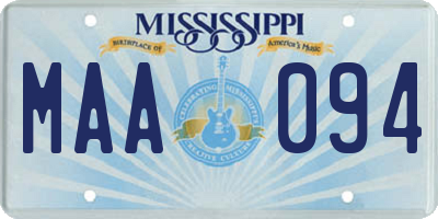 MS license plate MAA094