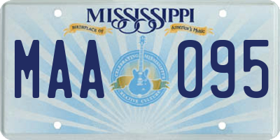 MS license plate MAA095