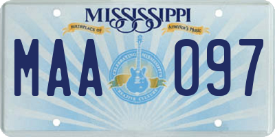 MS license plate MAA097
