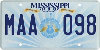 MS license plate MAA098