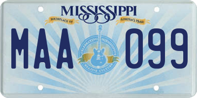 MS license plate MAA099