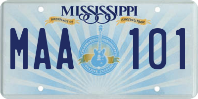MS license plate MAA101