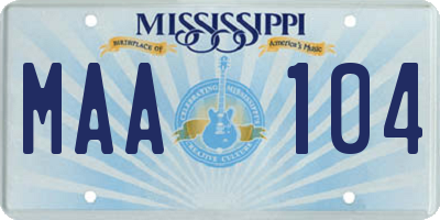 MS license plate MAA104