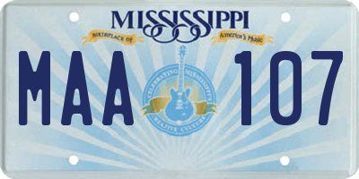 MS license plate MAA107