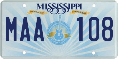 MS license plate MAA108