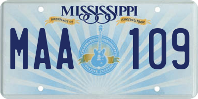 MS license plate MAA109