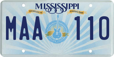MS license plate MAA110