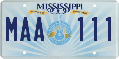 MS license plate MAA111