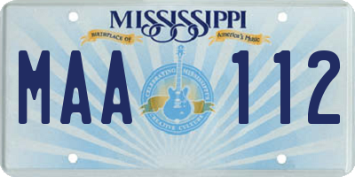 MS license plate MAA112