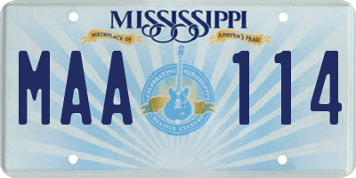 MS license plate MAA114