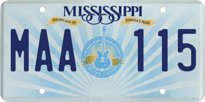 MS license plate MAA115