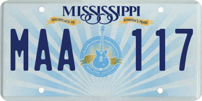 MS license plate MAA117