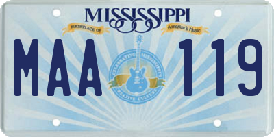 MS license plate MAA119