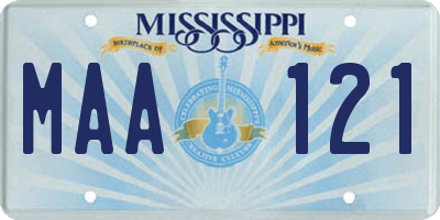 MS license plate MAA121