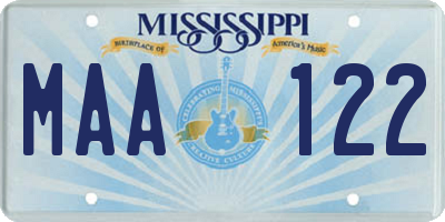MS license plate MAA122