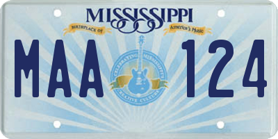 MS license plate MAA124