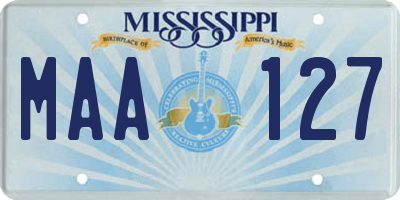 MS license plate MAA127
