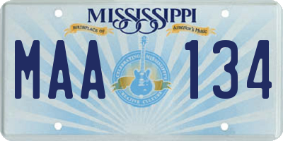 MS license plate MAA134