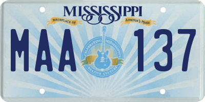 MS license plate MAA137