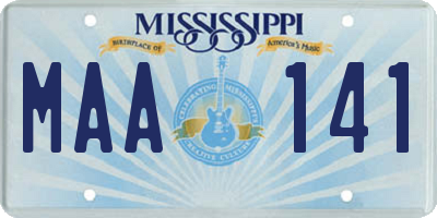 MS license plate MAA141