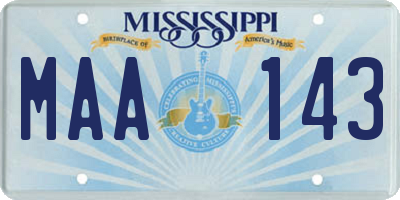 MS license plate MAA143