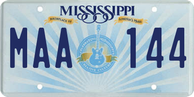 MS license plate MAA144