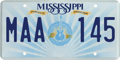 MS license plate MAA145
