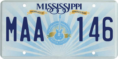 MS license plate MAA146