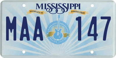 MS license plate MAA147