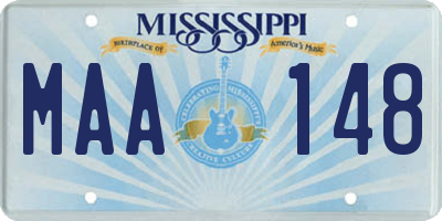 MS license plate MAA148