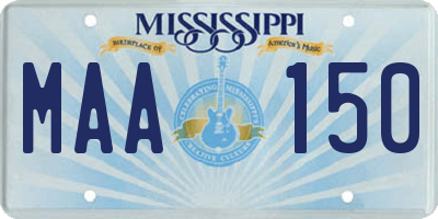 MS license plate MAA150