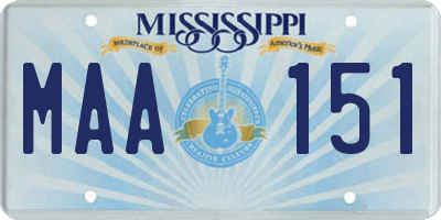MS license plate MAA151