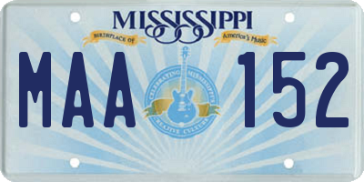 MS license plate MAA152