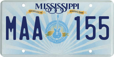 MS license plate MAA155