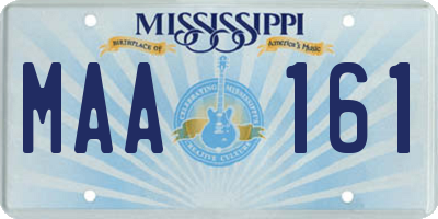 MS license plate MAA161
